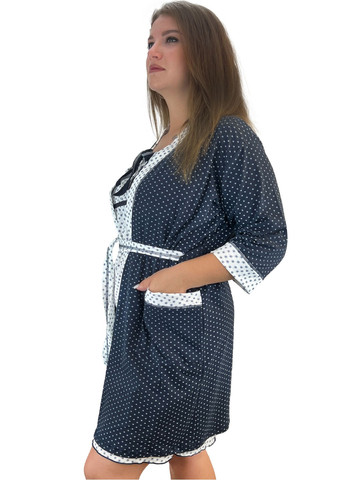 Комплект жіночий ажур нічна та халат зірка Жемчужина стилей 1377 (260133896)