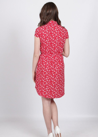 Червона кежуал сукня жіноча 004 квіти білий софт червоний Актуаль