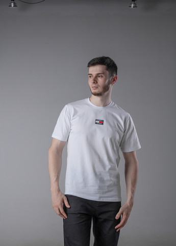 Белая базова футболка з лого тн с коротким рукавом Vakko
