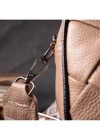 Модная кожаная сумка с переплетами для стильных женщин 22409 Бежевая Vintage (276457625)