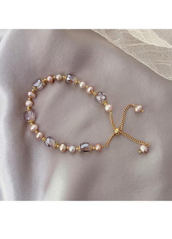 Жіночий пастельний браслет із прісноводних перлин та кришталю на затяжці No Brand (259215377)