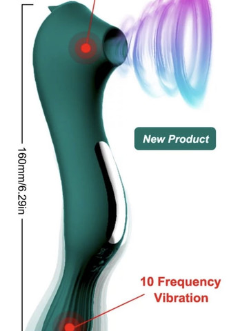 Вібратор та вакуумний кліторальний стимулятор 2-в-1 infatuated clit nipple suction vibrator, 15 см. No Brand (260583288)