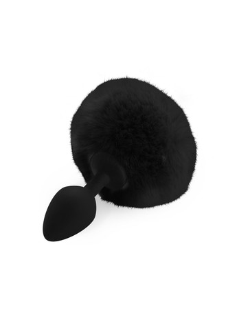 Силиконовая анальная пробка М - Silicone Bunny Tails Butt plug, цвет Черный, диаметр 3,5 Art of Sex (258470911)