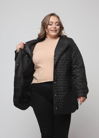 Чорна демісезонна демісезонна куртка жіноча великого розмір SK