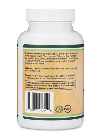 Підтримка здоров'я простати Prostate Support Supplement 120 caps Double Wood Supplements (275995018)