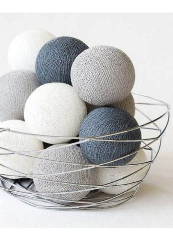 Гірлянда з ниткових кульок CBL Сіра 35 шт. від USB, 4 м Cotton Ball Lights (257960429)