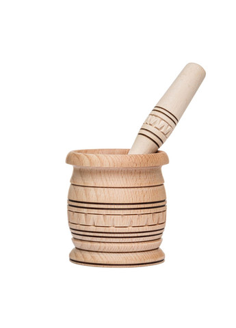 Ступка с пестиком деревянная с резьбой 8.5х9.5 см Woodly (260391057)
