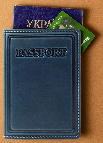 Шкіряна Обкладинка Для Паспорта, Закордонного паспорта Villini 002 Блакитна Martec (259735340)