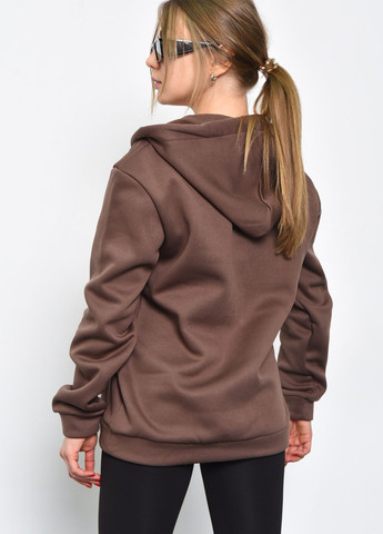 Спортивная кофта женская на флисе коричневого цвета Let's Shop (272092366)
