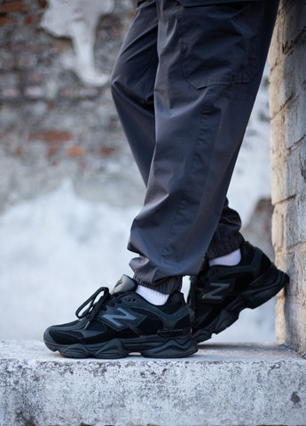 Чорні Осінні чоловічі кросівки на масивній підошві на весну чорні No Brand