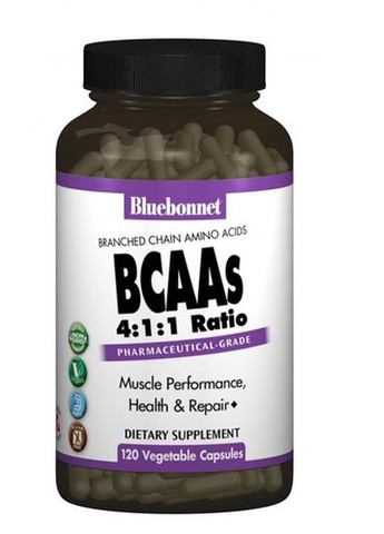 BCAAs 120 Veg Caps Bluebonnet Nutrition (257281922)