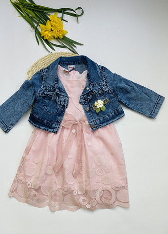 Рожева плаття для дівчаток із джинсовим жакетом Murat baby (259576128)