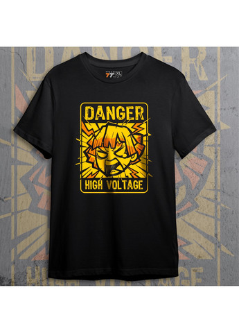 Черная футболка с принтом клинок рассекающий демонов - зеницу danger No Brand