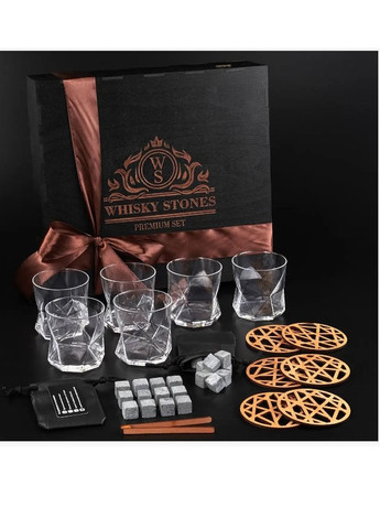 Набор камни для виски 24шт + 6 стаканов Bormioli Rocco Cassiopea 330 мл Whiskey Stones (277817882)