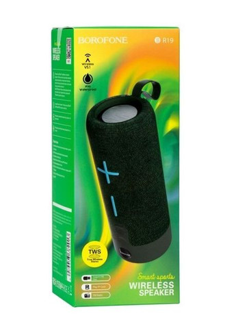 Беспроводная портативная Bluetooth колонка (HiFi c эффектом 360, Bluetooth 5.1, AUX, USB, 1200 мАч) - Зеленый Borofone br19 (260172504)