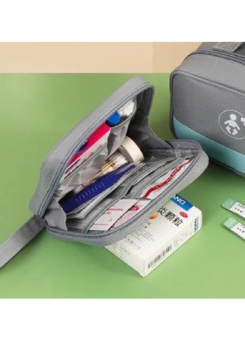 Аптечка сумка органайзер компактная портативная для медикаментов путешествий дома 16х4х14 см (474867-Prob) Серая Unbranded (260044509)