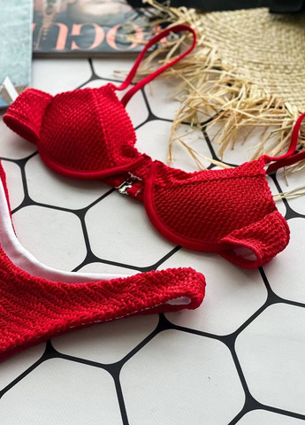 Красный купальник раздельный в подарочной упаковке FitU