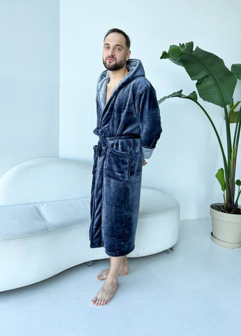 Теплый мужской халат с капюшоном. Vakko (267431050)