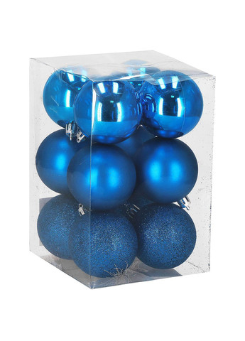 Набір ялинкових куль d=6 см 12 шт CA0004 Springos синій пластик