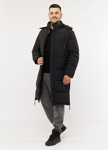 Черная зимняя мужская куртка удлиненная цвет черный цб-00220374 K.F.G.L.
