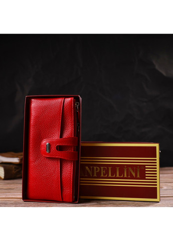 Яскравий жіночий гаманець із зручним функціоналом з натуральної шкіри 21895 Червоний Canpellini (259874158)