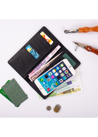 Шкіряний гаманець Mehendi Art WP-02-S19-4205-T005 Чорний Hi Art (268371252)