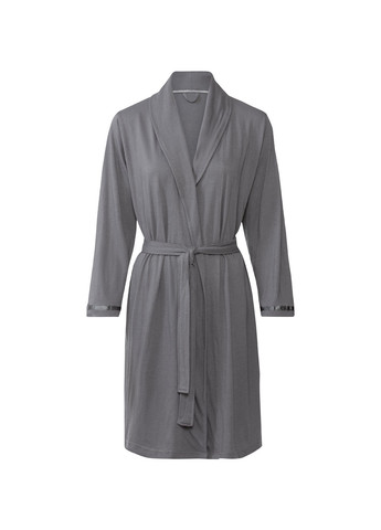 Легкий жіночий халат на запах з довгим рукавом S сірий Livarno home (276254817)