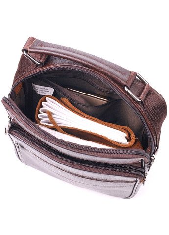 Удобная мужская сумка с ручкой кожаная 21276 Коричневая Vintage (258286225)