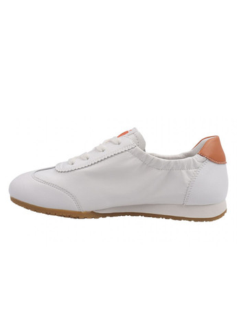 Білі кросівки жіночі з натуральної шкіри, на низькому ходу, на шнурівці, білі, Vikonty 246-21DK