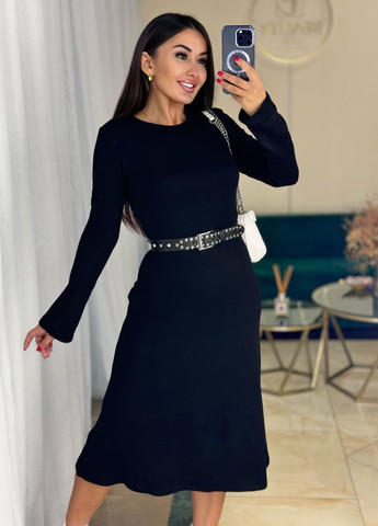 Чорна женское платье из ангор цвет чернй р.50/52 447938 New Trend