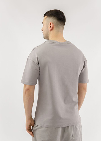 Сіра футболка чоловіча короткий рукав колір сірий цб-00227218 Figo