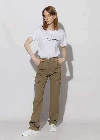 Жіночі джинси регуляр з кишенею колір хакі ЦБ-00218950 Manga - (259786484)
