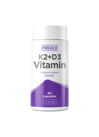 Вітамін К2 та Д3 Vitamin K2+D3 - 60 капсул Pure Gold Protein (276903972)