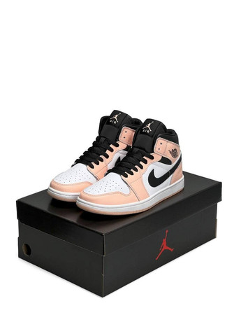 Персикові осінні кросівки жіночі, вьетнам Nike Air Jordan 1 Retro HD Black White Peach