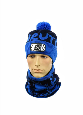 Детский зимний комплект шапка с помпоном + снуд Наруто / Naruto No Brand дитячій комплект шапка + снуд (277167398)