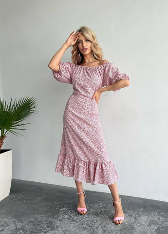 Розовое женское платье софт No Brand