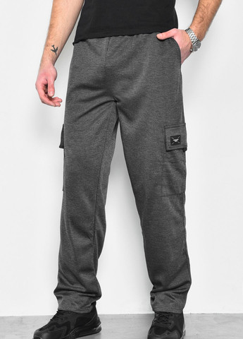 Спортивні штани чоловічі напівбатальні темно-сірого кольору Let's Shop (277609097)