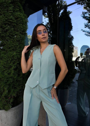 Шикарный женский брючный костюм из турецкой костюмки, нежный костюм для прекрасных дам No Brand 237-1 (264641383)