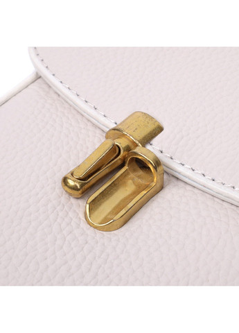 Шкіряна сумка вертикального формату з клапаном 22309 Біла Vintage (276457587)