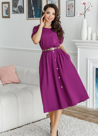 Фиолетовое женское платье миди фиолетового цвета р.42/44 374433 New Trend
