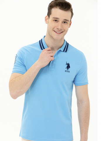 Блакитна футболка поло чоловіче U.S. Polo Assn.