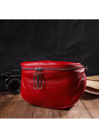 Женская полукруглая сумка через плечо из натуральной кожи 22081 Красная Vintage (260359786)