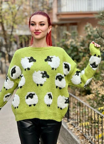 Салатовий светр з овечками салатовий You Best