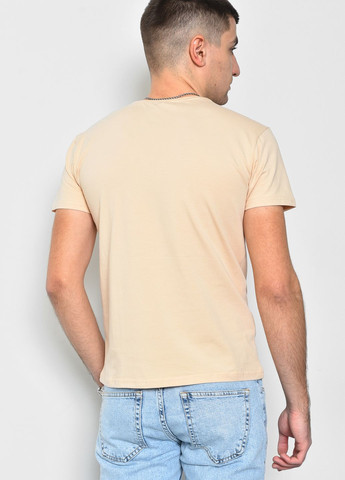 Бежева футболка чоловіча бежевого кольору Let's Shop