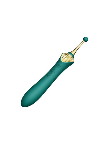 Вагинально-клиторальный вибратор — Bess Turquoise Green, многофункциональный с насадками Zalo (258470949)