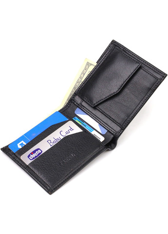 Классическое горизонтальное мужское портмоне из натуральной кожи флотар 21778 Черное Canpellini (259874091)