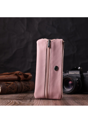 Стильна ключниця ніжного кольору із натуральної шкіри 22510 Рожевий st leather (277980565)