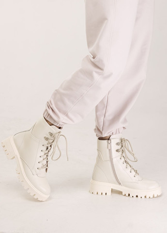 ботинки зимние молочные кожаные Kento