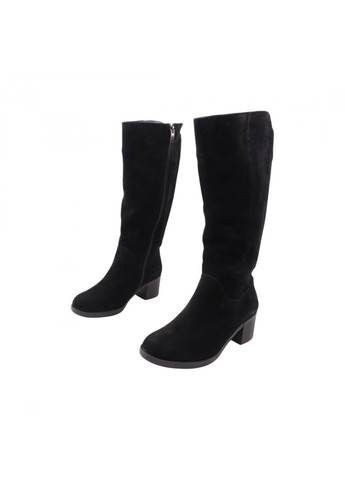сапоги женские черные натуральная замша SAVIO