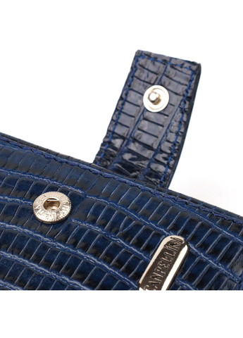 Зручний горизонтальний гаманець для чоловіків із натуральної шкіри з тисненням 21887 Синій Canpellini (259829963)